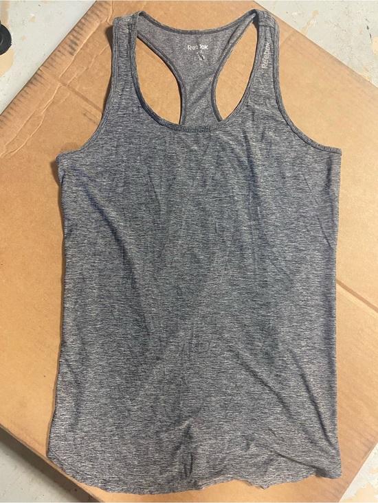 Reebok Tops - Reebok Heathered Charcoal Racerback Tank Top